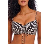 Freya Fiji Falls Underwired Bralette Bikini Top - Black/white, Black, Size 32Dd, Women Black