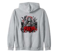 Freya FREYA Norse Viking Goddess Ravens Cats Zip Hoodie