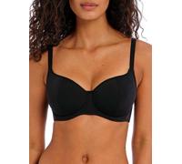 Freya Bikini Top Jewel Cove 7231 Underwired Sweetheart Padded Foam Plain Black