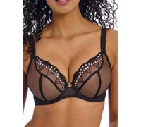 Freya Women's Loveland Underwire Plunge Bra, Sheer, Bombshell Black, 34FF