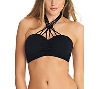 Freya Macrame Bandeau Bikini Top - Black - 30F