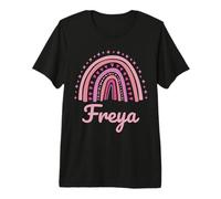 Freya Name Personalized Funny Women Pink Rainbow Freya Premium T-Shirt
