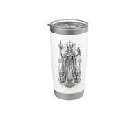 Freya Norse Goddess Falcon Cats Rune Mythology Artwork Stainless Steel Insulated Tumbler