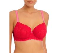 Freya Women's Offbeat Underwire Padded Half Cup Bra, Opaque, Chilli Red, 32D