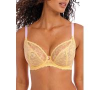Freya Women's Offbeat Underwire Plunge Bra, Sheer, Lemon Fizz, 34DD