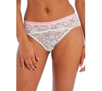 Freya Brief Offbeat – Mid-Rise Stretch, Semi-Sheer Lace-Lined – White XL (16)