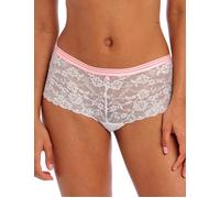 Freya Women's Offbeat Short Briefs – Stretch Semi-Sheer Lace – White M