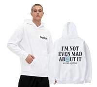 Freya Skye Merch Not Even Mad about It Hooded Drawstring Pocket Sweatshirt Men/women Fashion Pullover (white,L)
