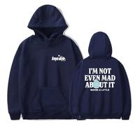 Freya Skye Not Even Mad About It Hoodie Women Men Casual Long Sleeve Pullover Hooded Sweatshirt (Navy,S)
