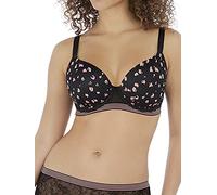 Freya Wild AA5423 Underwired Demi Plunge Moulded Bra Black Rose 32GG CS