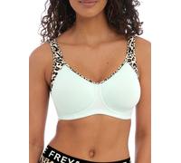 Freya Active Sonic Moulded J-Hook Sports Bra Pure Leopard Aqua White 30DD