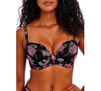 Freya Women's Blossom Underwire Molded Plunge T-Shirt Bra, Opaque, Black Rose, 36DD