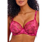 Freya Women's Blossom Underwire Plunge Bra, Red-Rose, 34FF
