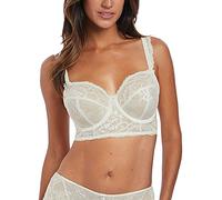 Freya Women's Bronte Longline Side Support Plunge Underwire Bra Demi, Opaque, Ivory, 30D