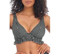 Freya Womens Check In High Apex Bikini Top - Black Nylon - Size 34E