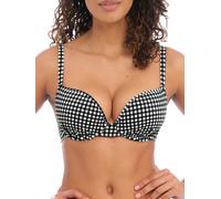 Freya Womens Check In Moulded Bikini Top - Black Polyamide - Size 38FF