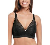 Freya Womens Daisy Lace Soft Plunging Lace Bralette - Black - M