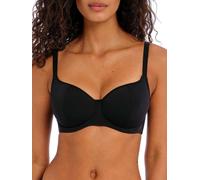 Freya Bikini Top Jewel Cove 7231 Underwired Sweetheart Padded Foam Plain Black