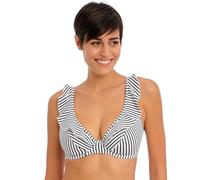 Freya Women's Standard Jewel Cove Underwired High Apex Bikini Top, Stripe Black, 30DD