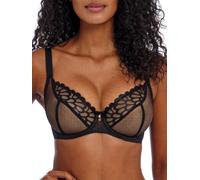 Freya Women's Loveland Underwire Plunge Bra, Sheer, Bombshell Black, 34FF