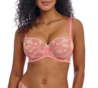 Freya Women's Offbeat Decadence Underwire Side Support Bra Full Coverage, Sunset Coral, 38JJ US
