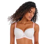 Freya Women's Offbeat Underwire Padded Half Cup Bra, Opaque, White, 30FF US