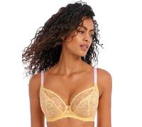 Freya Women's Offbeat Underwire Plunge Bra, Sheer, Lemon Fizz, 36E