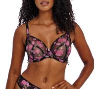 Freya Women's Rose Blossom Underwire Plunge Bra, Black Rose, 34E
