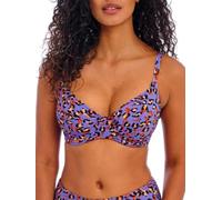 Freya Women's Santiago Nights Underwire Plunge Bikini Top, Leopard, 34D
