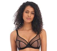 Freya Women's Snapshot Underwire High Apex Bra Plunge, Sheer, Noir, 28D