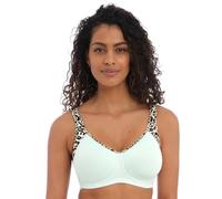Active Sonic Moulded J-Hook Sports Bra Pure Leopard Aqua Freya White 30E