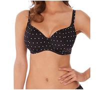 Freya Women's Standard Jewel Cove Underwire Sweetheart Bikini Top, Black, 32DD