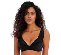 Freya Women's Standard Jewel Cove Underwired High Apex Bikini Top, Plain Black, 36HH US
