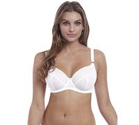 Freya Women's Starlight Unlined Side Support Lace Underwire Bra Plunge, White, 34GG US
