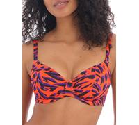 Freya Womens Tiger Bay Plunge Bikini Top - Orange Nylon - Size 30D