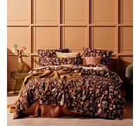 Freyamy Brown Floral Double Duvet Cover Set - 3pcs Aesthetic Flower Bedding Set, Floral Chic Bedding Set Single Size 200x200 cm and 2 Pillowcase 50x75 cm