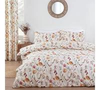Freyamy White Double Duvet Cover Set - 3pcs Aesthetic Floral Bedding Set Chic, Modern Botanical Flower Bedding Set Double Size 200x200 cm and 2 Pillowcases 50x75 cm