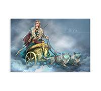 Freyja Goddess Poster Freya Goddess Retro Art Poster (2) Canvas Poster Wall Art Decor Print Picture Paintings for Living Room Bedroom Decoration Unframe-style 12x18inch(30x45cm)