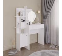 Freyja Tall Dressing Table White 1 Door 5 Shelves 1 Drawer