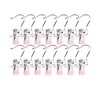 Frezon 30 Pack Boot Hanger for Closet, Laundry Hooks with Clips, Boot Holder, Hanging Clips, Portable Multifunctional Hangers Single Clip Space Saving for Jeans, Hats, Tall Boots, Towels(Pink)