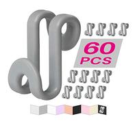 FREZON Clothes Hanger Connector Hooks, Outfit Extender Clips, Cascading Hanger Hooks, Velvet Huggable Hangers Accessory, Heavy Duty Space Saving for Closet 60 Pcs (Dark Grey)