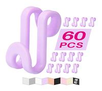 FREZON Clothes Hanger Connector Hooks, Outfit Hangers, Hanger Extender Clips, Cascading Hanger Hooks, Velvet Huggable Hangers Accessory, Heavy Duty Space Saving for Closet 60 Pcs (Light Purple)