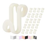 Frezon Clothes Hanger Connector Hooks, Outfit Hangers, Hanger Extender Clips, Cascading Hanger Hooks, Velvet Huggable Hangers Accessory, Heavy Duty Space Saving for Closet 60 Pack (Ivory)