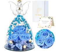 FRFG Eternal Rose Angel Gifts for Women, Angel Figure Gifts for Mum, Mother's Day Gift, Mother's Day Gifts for Mum, Birthday Gift for Women, Mother, Grandma Gift (Sky Blue)