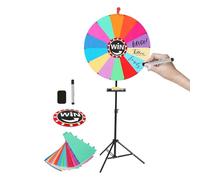 Frfik 61cm Spin the Wheel - Lucky Wheel, Reusable Funny Game Wheèl | Lucky Wheèl with 14 Slots, Adjustable Stand, Includes Pen Holder & Writing Instrument, Portable Party Game Prize
