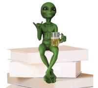 Frfik Alien Decor - Resin | Novelty Collectible Figurine, Funny Desktop Decoration, Alien Statue Gift for Home Desk Shelf Bedroom, Outdoor Stage, Garden, and Office Use