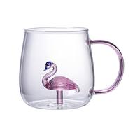 Frfik Animal Coffee Cup - Coffee Mug, 380ML with Handle Borosilicate Heat Resistant Glass Cup, Cute Animal Inside Cup Figurine - Morning Mugs for Tea Juice Milk Chocolate Teacup for Boys Girls Kids