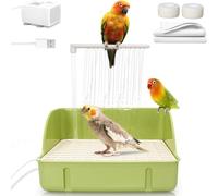 Frfik Automatic Bird Bath, Automatic Circulating Bird Fountain with Pump, Cage Accessories as Bath Container for Parakeets, Finches, Budgies, Lovebirds, Cockatoos and Macaws