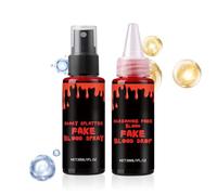 Frfik Blood, Makeup Kit Vampire Spray Halloween Cosplay, Costume Accessory for Escape Room Haunted House Costume Prank Theatre Cosplay School Party Men