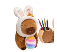Frfik Capybara Plüschtier - 7.87 Zoll Kuscheltier Figur | Weiches Samt Stofftier - Niedliche Capybara Mit Hasenohren Und Osterei Aus PP Baumwolle Als Dekoration Für Schlafzimmer Oder Geschenk